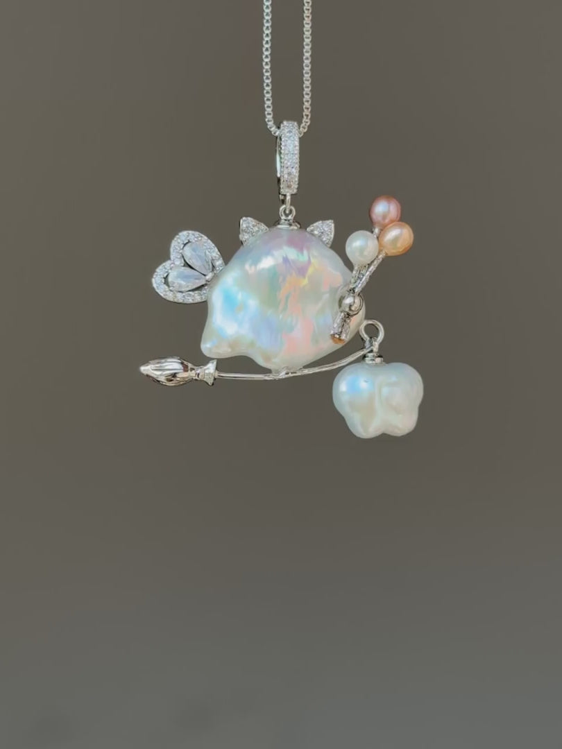 Butterfly Familiar Baroque Pearl Necklace SKU1074P1613