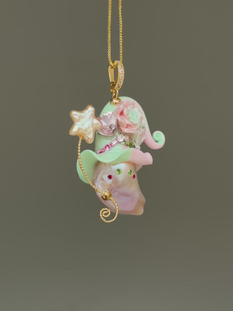Mint Blush Colorblock Baroque Pearl Necklace SKU601