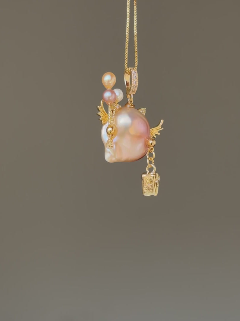 Cheese Kitty Baroque Pearl Necklace SKUE915
