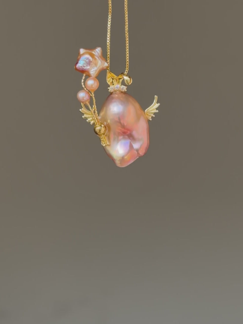 Star Balloon Sprite Baroque Pearl Necklace SKUE920