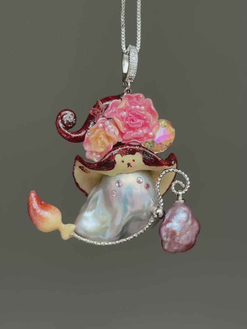 Blush Bear Bloom Baroque Pearl Necklace SKUE1381