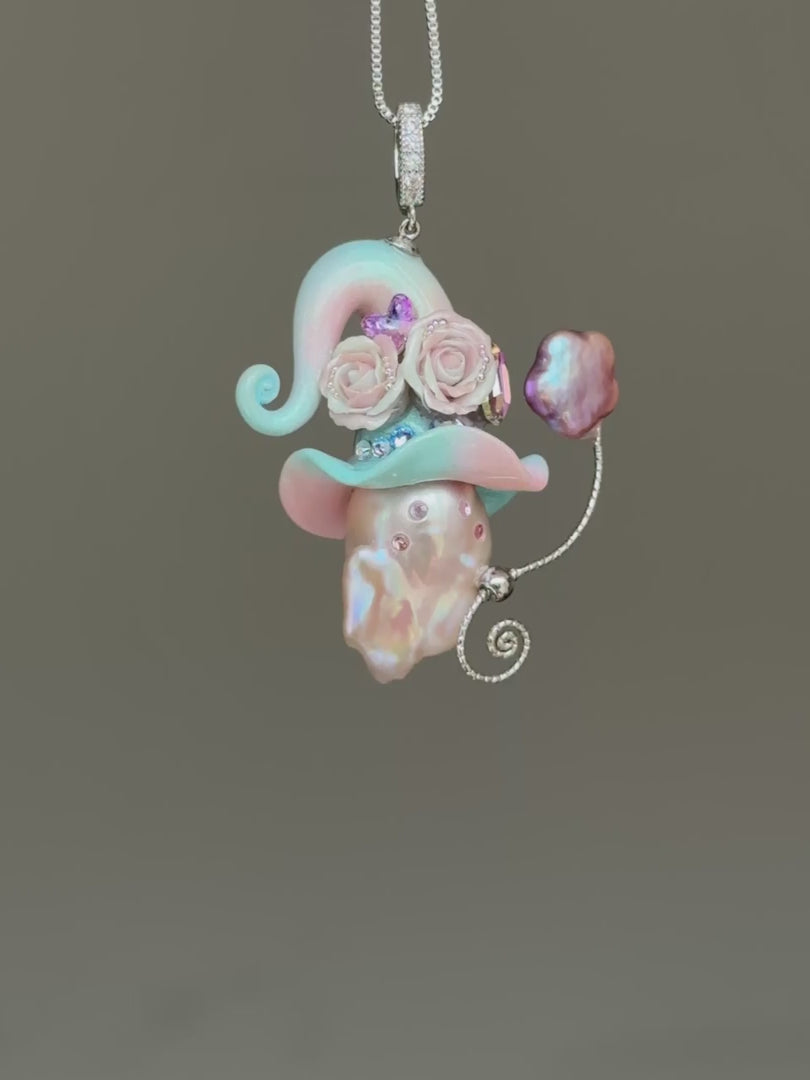 Cotton Candy Bloom Baroque Pearl Necklace SKUE14