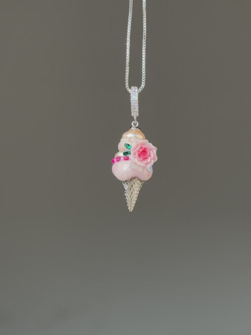 Coral Rose Scoop Baroque Pearl Necklace SKUCR62