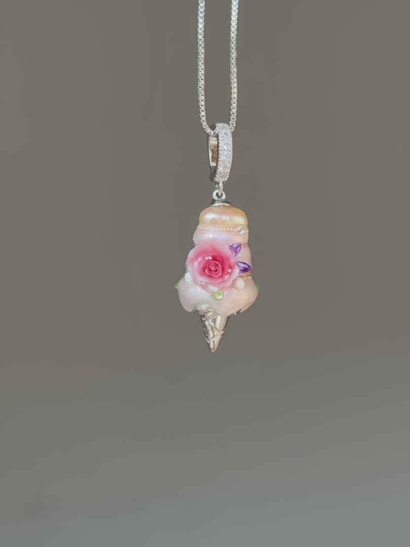 Rose Pearl Scoop Baroque Pearl Necklace SKUCR51