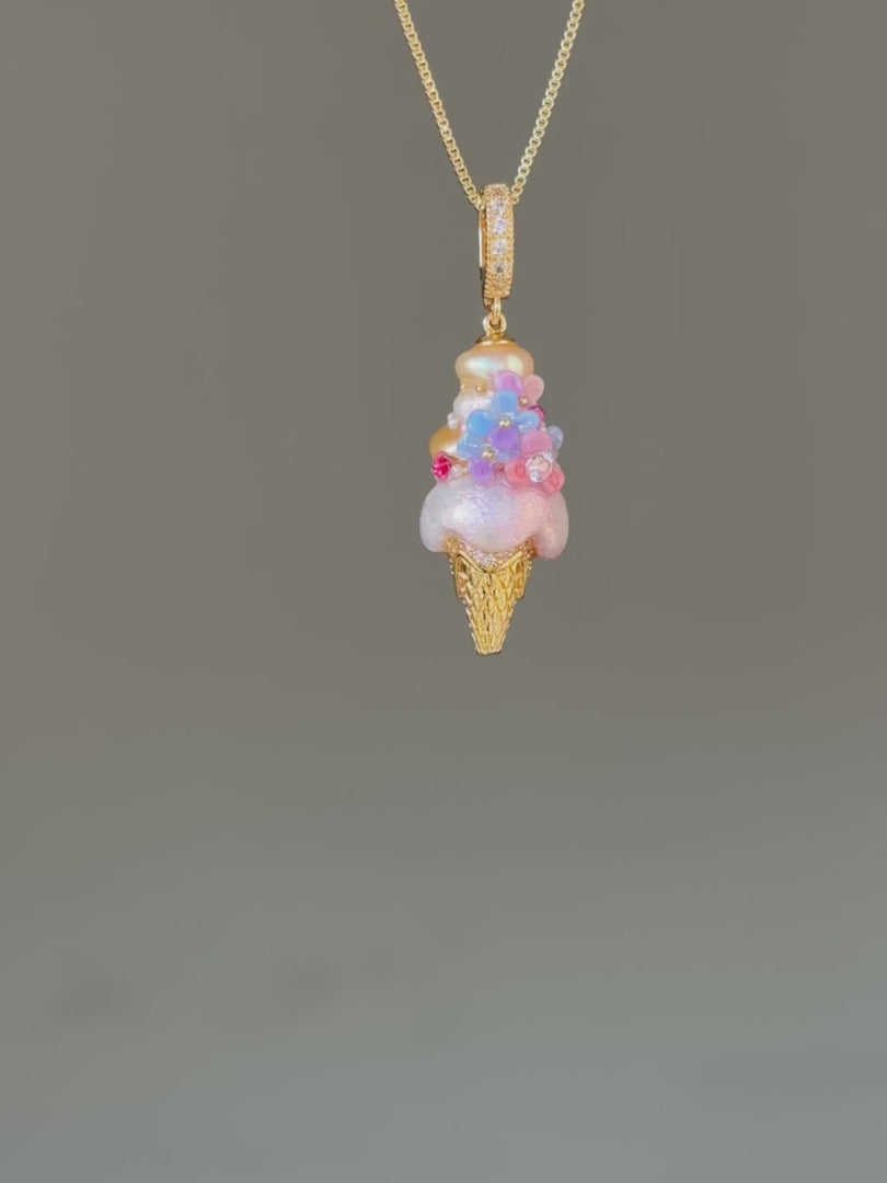 Violet Confetti Scoop Baroque Pearl Necklace SKUCR57