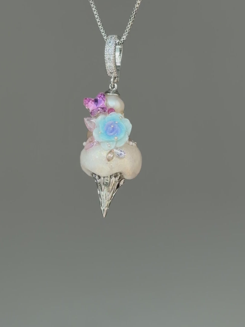 Blue Rose Daydream Scoop Baroque Pearl Necklace SKUCR23
