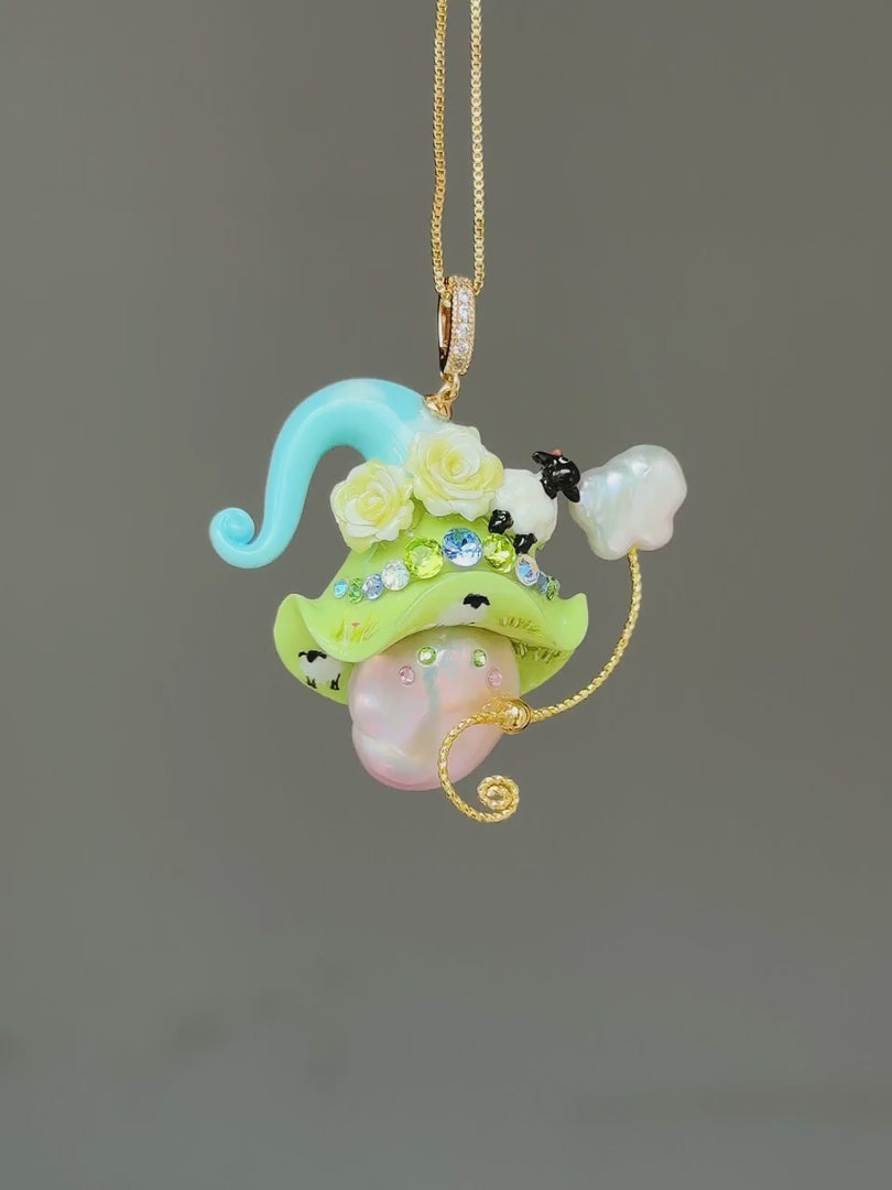 Blackface Sheep Sprite Baroque Pearl Necklace SKUP1394