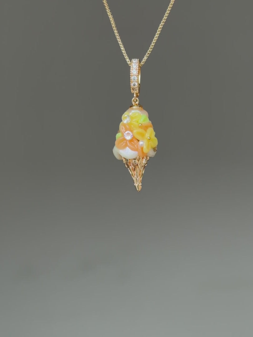 Orange Blossom Scoop Baroque Pearl Necklace SKUCR4