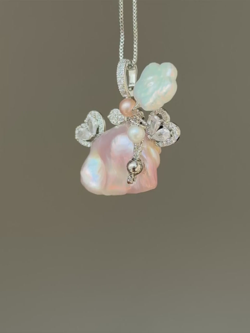 Heartwing Fairy Baroque Pearl Necklace SKU906P1366