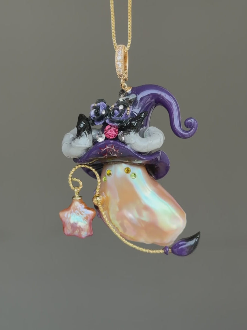 Violet Devil Horn Baroque Pearl Necklace SKU1137P1533