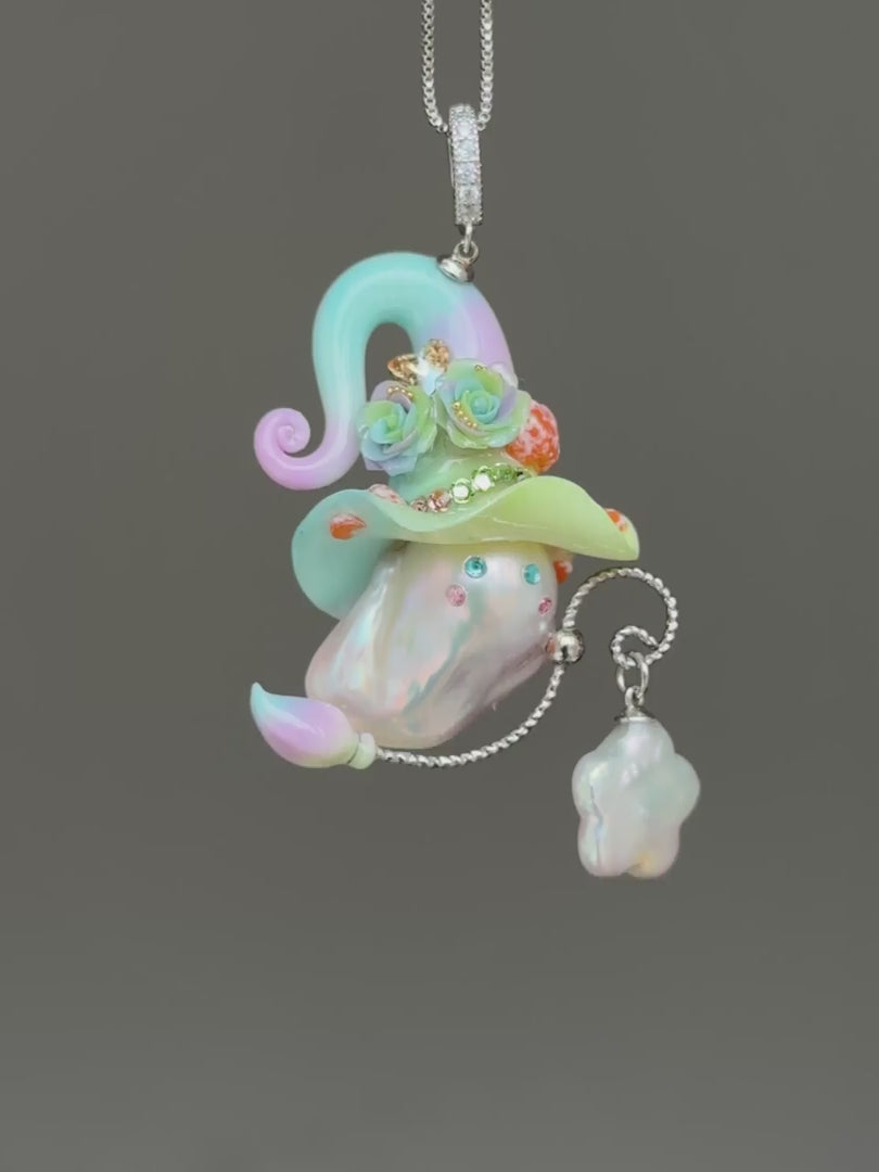 Peeled Orange Sprite Baroque Pearl Necklace SKUE38