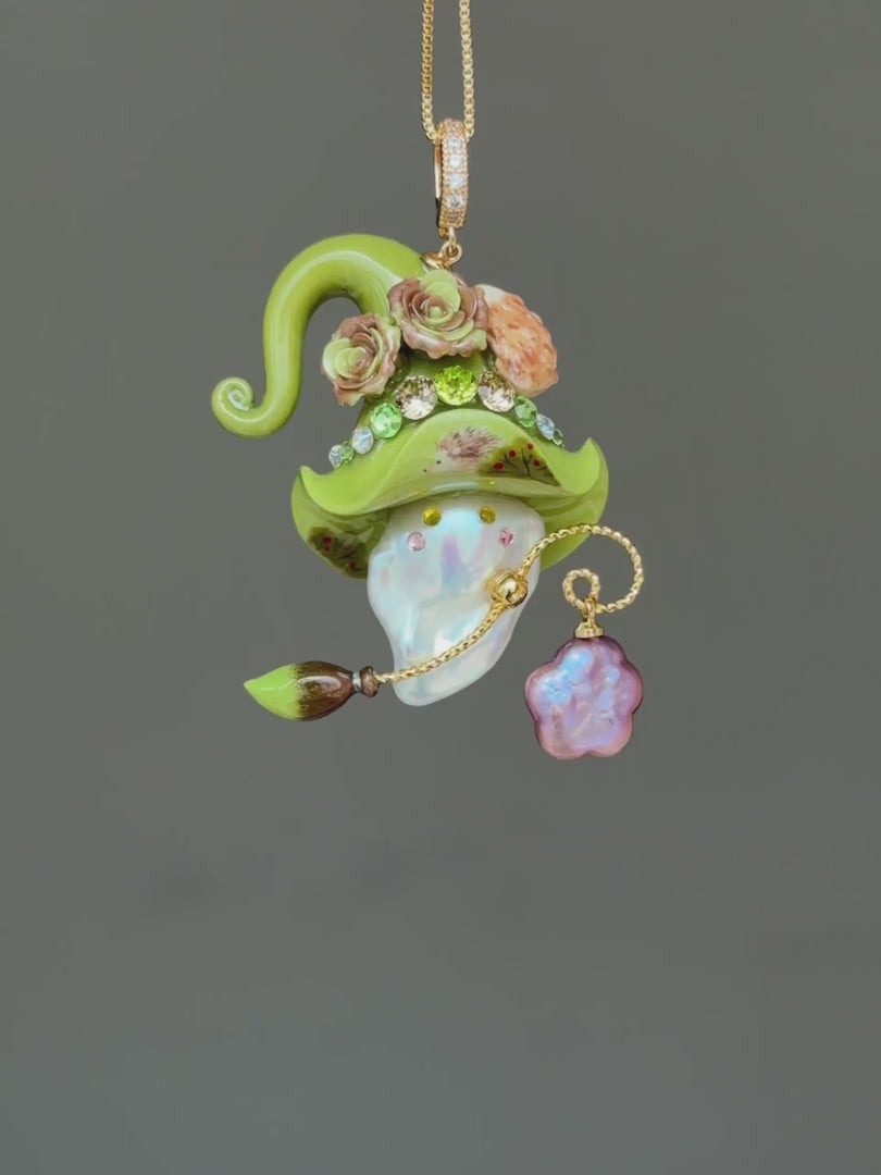 Little Hedgehog Sprite Baroque Pearl Necklace SKUE1237
